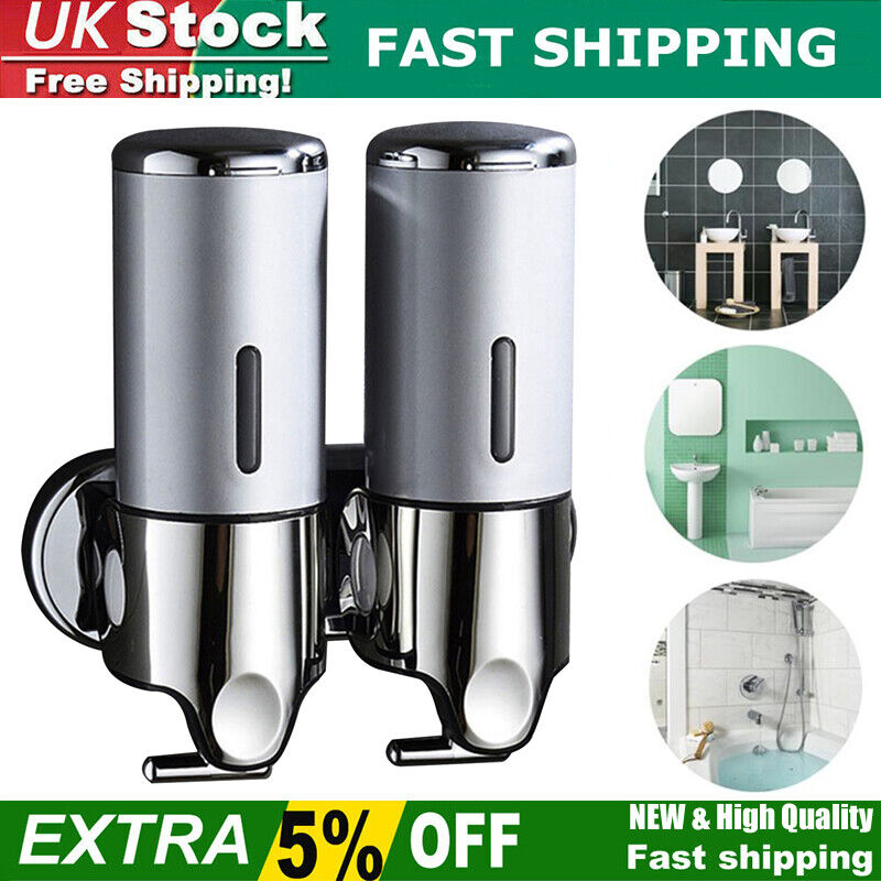 2Pcs 500ML Wall Mounted Shower Soap Shampoo Dispenser Lotion Bottle For Bathroom