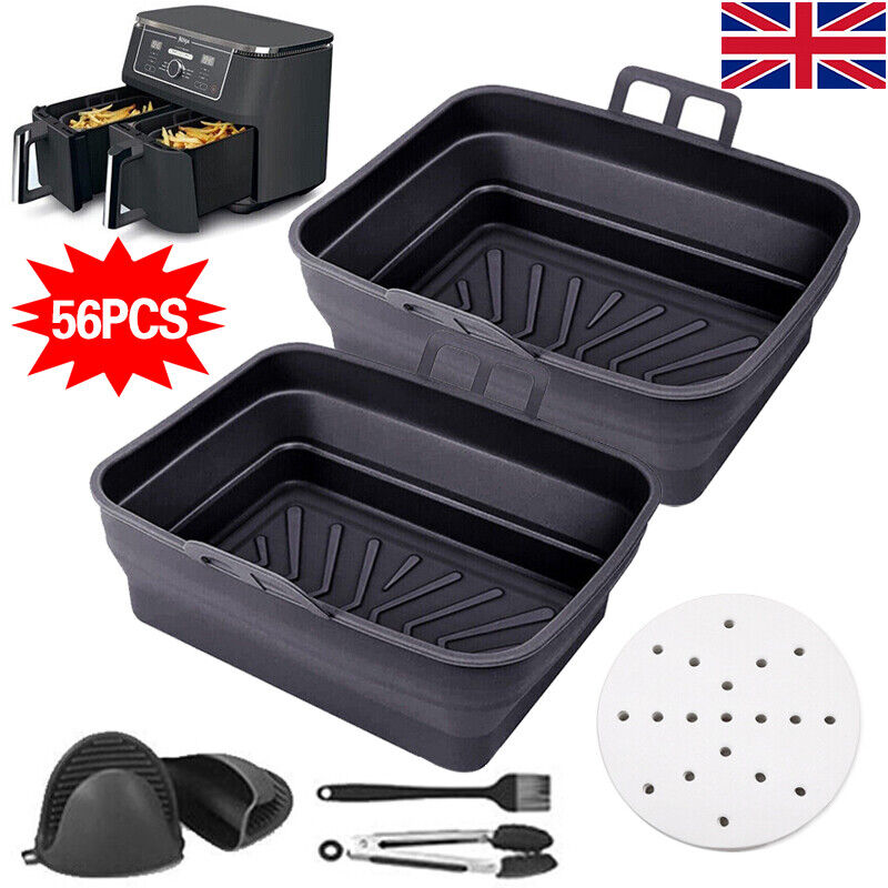 AF400UK Liners Dual Air Fryer Silicone Accessories Reusable 2PCS Non Stick