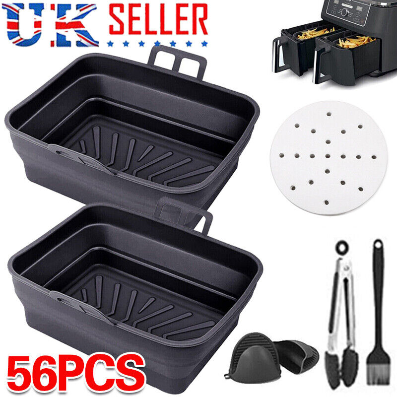 AF400UK Liners Dual Air Fryer Silicone Accessories Reusable 2PCS Non Stick