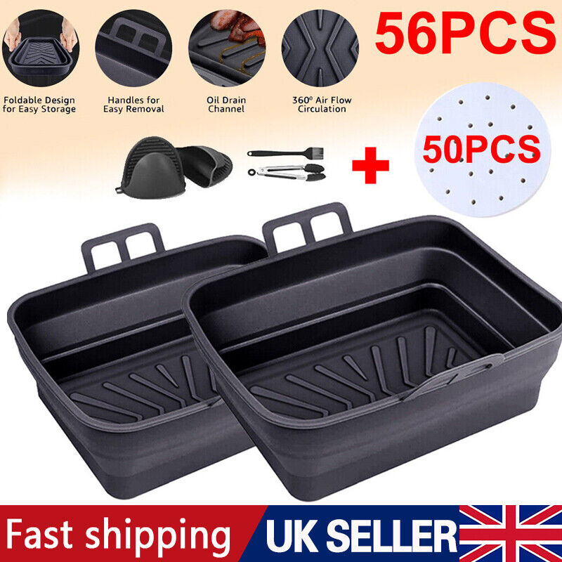 AF400UK Liners Dual Air Fryer Silicone Accessories Reusable 2PCS Non Stick