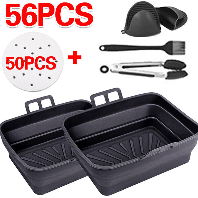 AF400UK Liners Dual Air Fryer Silicone Accessories Reusable 2PCS Non Stick